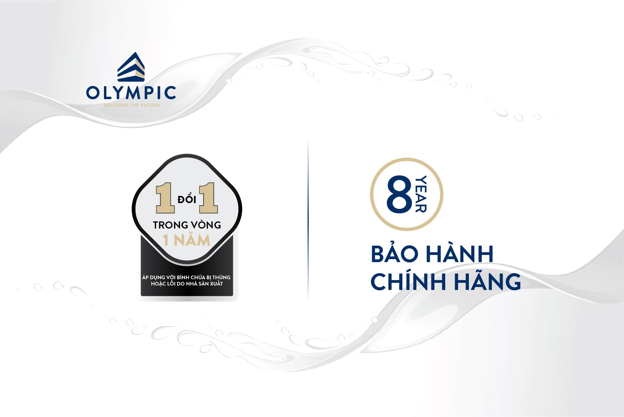 Chính sách bảo hành binh nóng lạnh OLympic Plus khi mua sản phẩm chính hãng