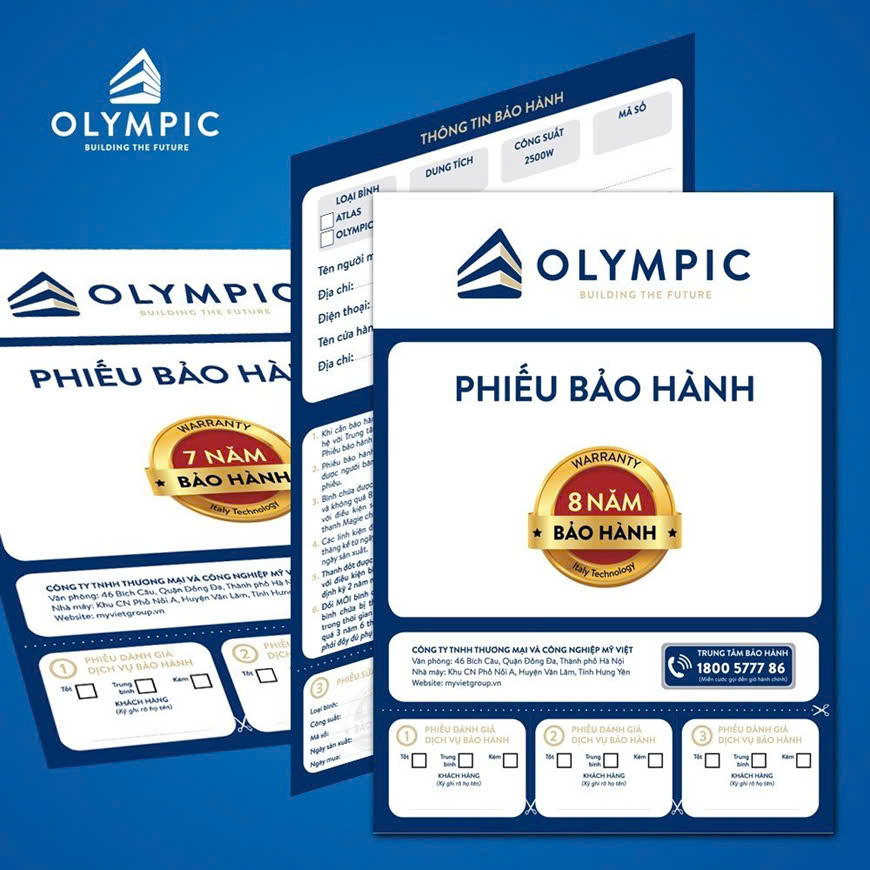 Khi đặt mua bình nóng lạnh Olympic Vitek tại những địa chỉ chính hãng quý khách hàng sẽ nhận được phiếu bảo hành từ phía nhà sản xuất và các đại lý