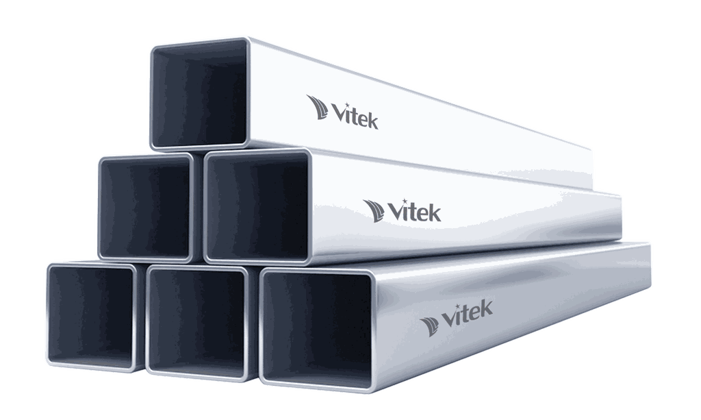 Thép hộp vuông mạ kẽm 40x40 Vitek có kích thước tiêu chuẩn, thiết kế đồng nhất