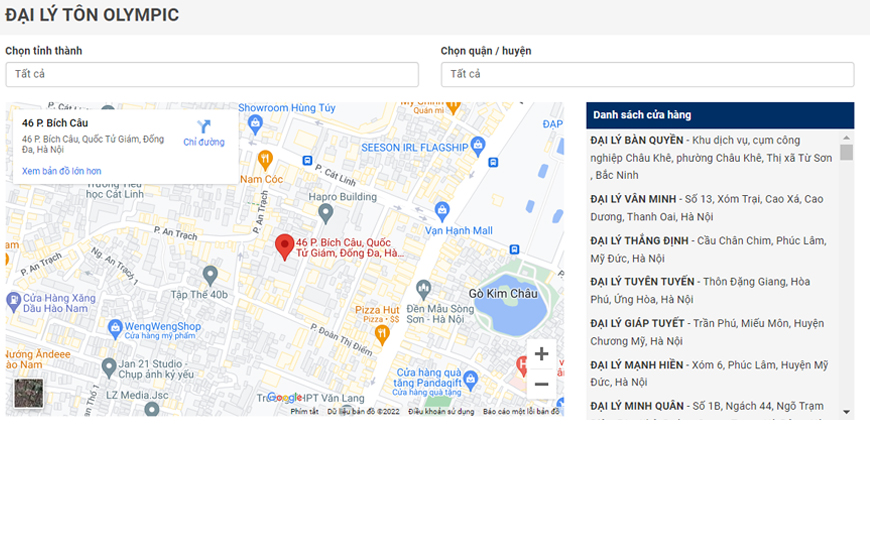 Olympic có nhiều đại lý tôn thép trên khắp cả nước giúp việc mua bán sản phẩm trở nên dễ dàng hơn rất nhiều