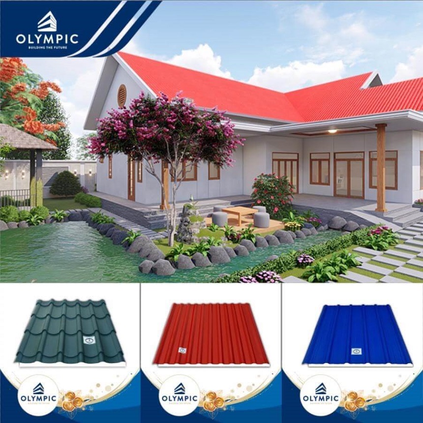 Tôn lợp mái Olympic với đa dạng mẫu mã màu sắc là sự lựa chọn hàng đầu hiện nay của người tiêu dùng