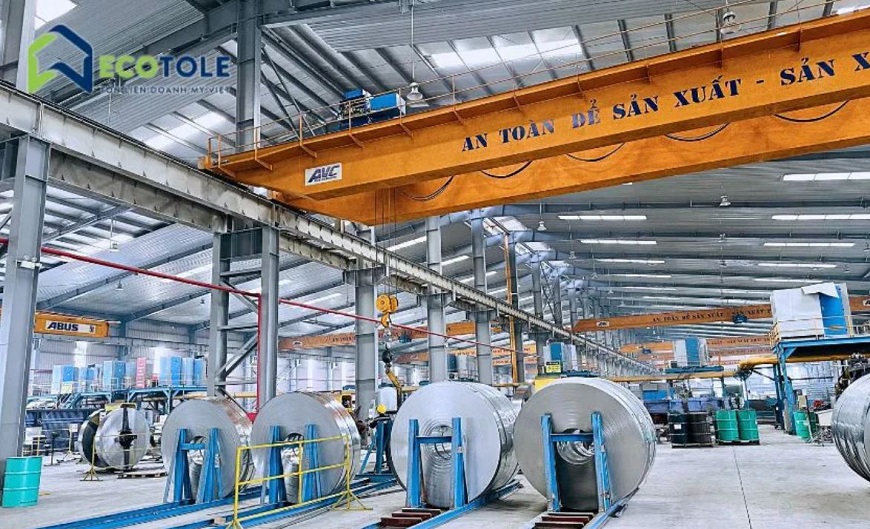 Thép Ecotole được sản xuất trên dây chuyền công nghệ đạt chuẩn Châu Âu