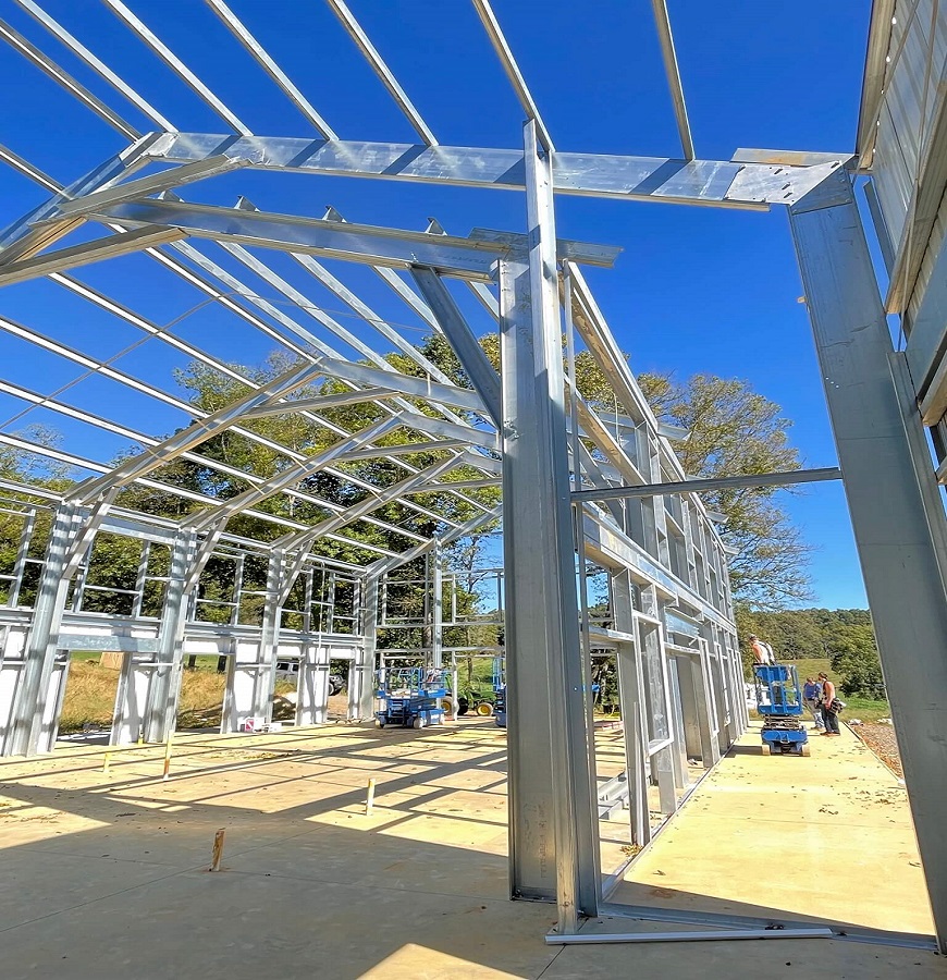 Kết cấu thép mạ kẽm hiện đại với khung nhà tiền chế