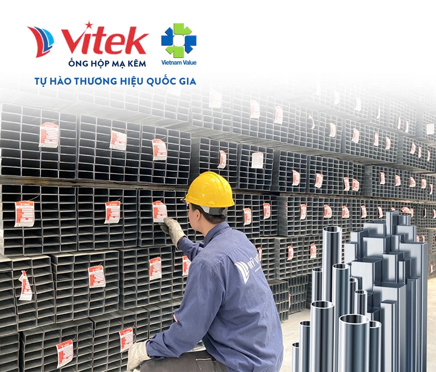 Ống thép hộp mạ kẽm Vitek hiện đang được sản xuất và phân phối bởi Tập đoàn Mỹ Việt - một trong những tập đoàn hàng đầu tại Việt Nam chuyên vật liệu xây dựng chất lượng cao