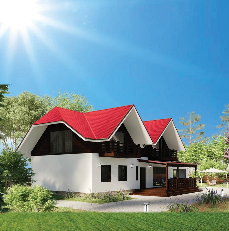 Mái nhà đẹp sử dụng tôn lợp mái chính hãng