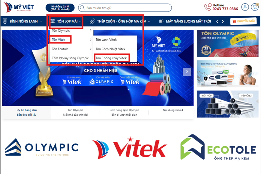 Đặt mua tôn chống cháy chính hãng với giá niêm yết được công khai minh bạch trên trang store.myvietgroup.vn