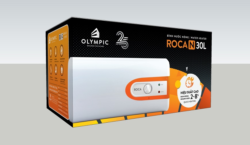 Bình nóng lạnh Olympic Roca nổi bật với tính năng làm nóng nhanh