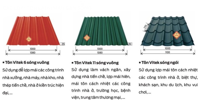 Tham khảo những ứng dụng của 3 mẫu mã tôn Vitek 1 lớp để đưa ra quyết định lựa chọn đúng đắn