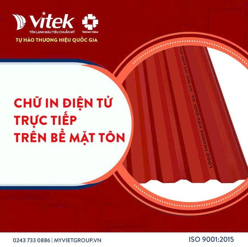 Quan sát chữ được in trên tôn