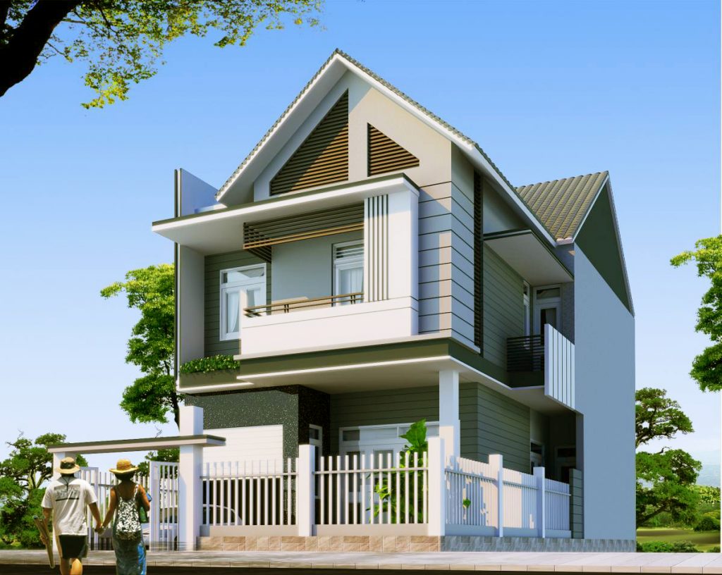 Mẫu nhà ống 2 tầng mái thái