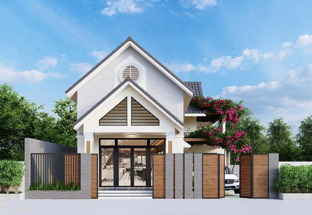 Mái Thái có độ dốc cao giúp thoát nước tốt và tạo sự thoáng đãng cho ngôi nhà