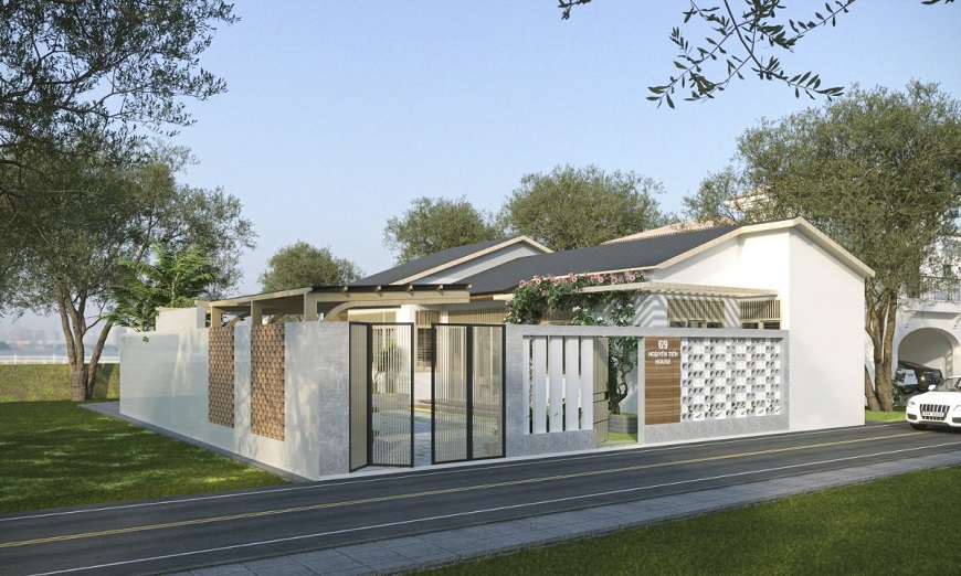 Nhà cấp 4 mái Thái 3 phòng ngủ phù hợp với gia đình đông thành viên và muốn sử dụng nhiều tiện ích