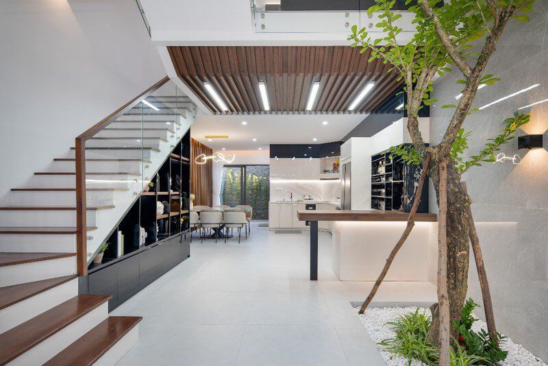 Mẫu thiết kế giếng trời cho nhà ống thêm sang