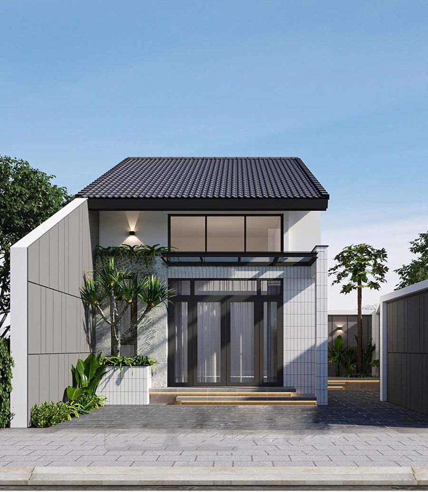 Nhà cấp 4 lợp mái tôn giả ngói kim cương