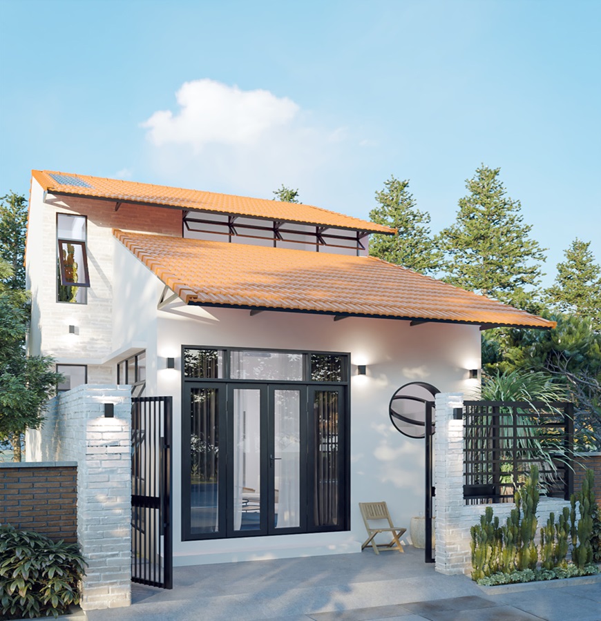 Mẫu nhà cấp 4 lợp mái giả ngói