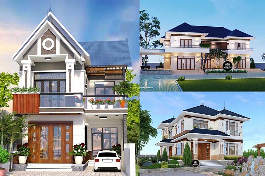 Sự kết hợp mái nhà chữ A với phong cách khác khiến ngôi nhà trở nên thẩm mỹ và nổi bật hơn