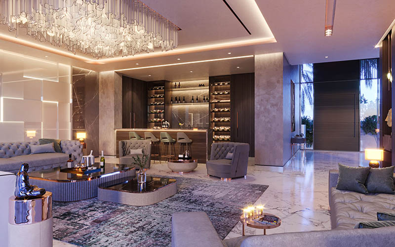 Mẫu thiết kế phòng khách biệt thự cao cấp tạo ra không gian lộng lẫy