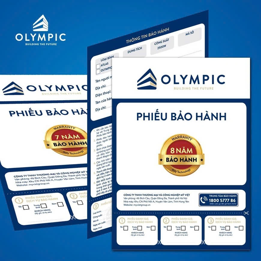 Phiếu bảo hành từ nhà sản xuất khi khách hàng mua sản phẩm bình nóng lạnh chính hãng