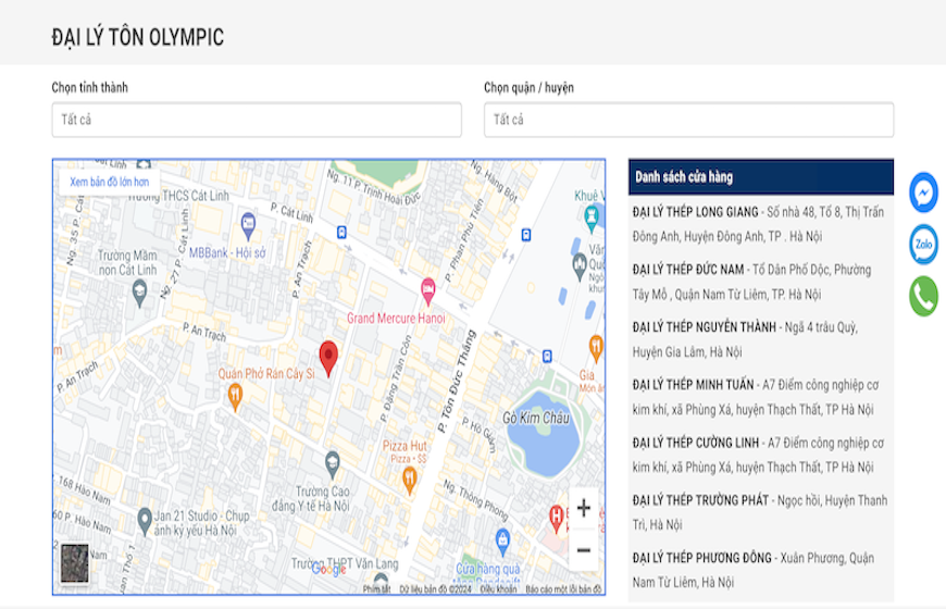 Hệ thống đại lý tôn Olympic chính hãng