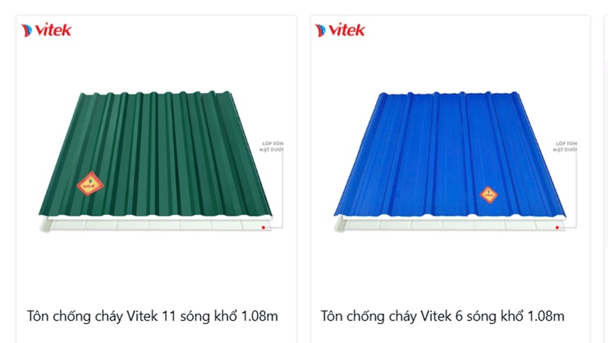 Tôn cách nhiệt chống cháy Vitek