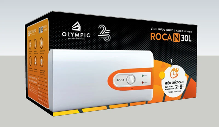 Bình nóng lạnh Roca nổi bật bởi tính năng tiết kiệm điện, an toàn, thẩm mỹ vượt trội