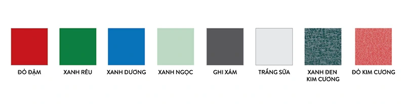 Bảng 8 màu tôn cách nhiệt Olympic