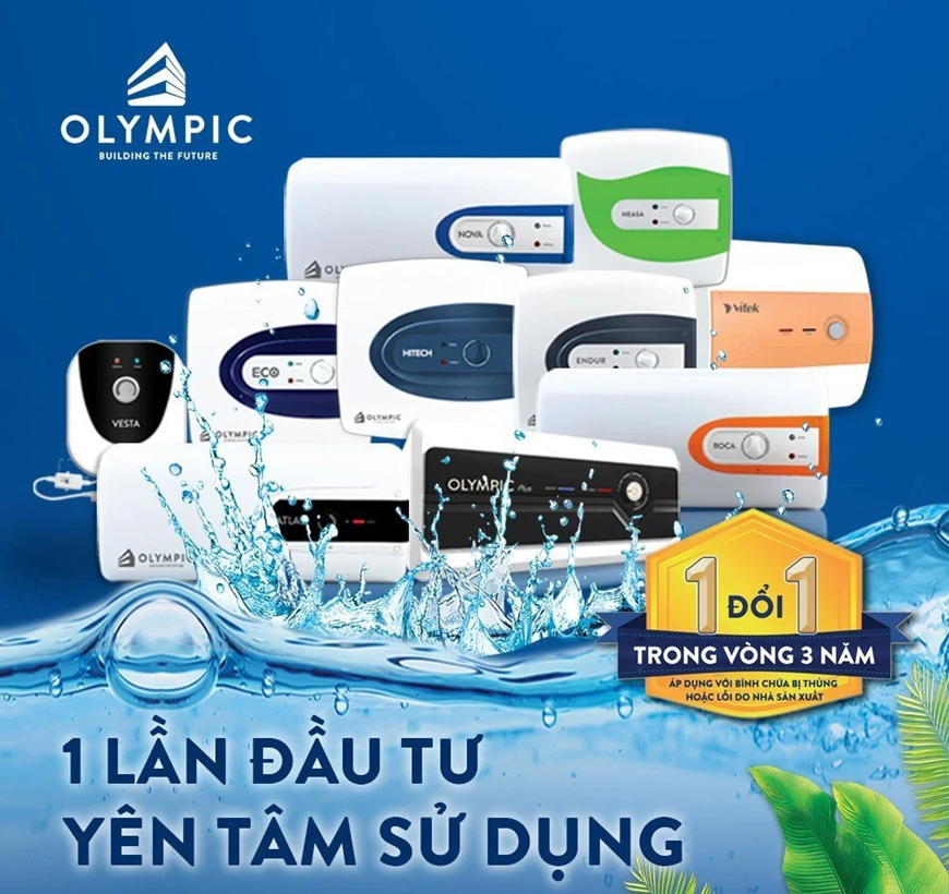 Lựa chọn bình nóng lạnh Olympic là chọn sự an toàn và bền vững trọn đời