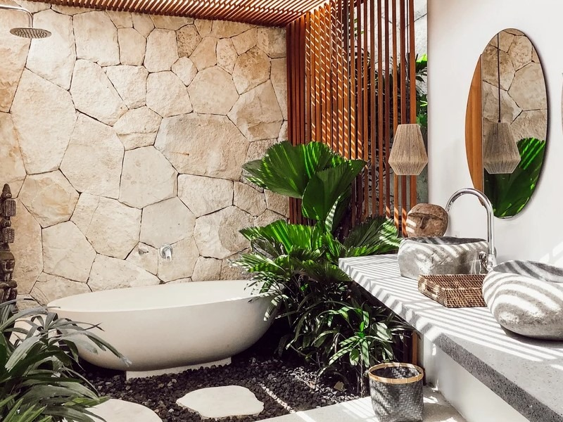 Bố trí cây xanh trong nhà vệ sinh để cân bằng phong thủy