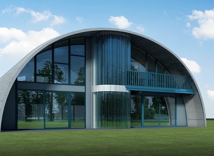 Thiết kế nhà khung thép mái tôn vòm