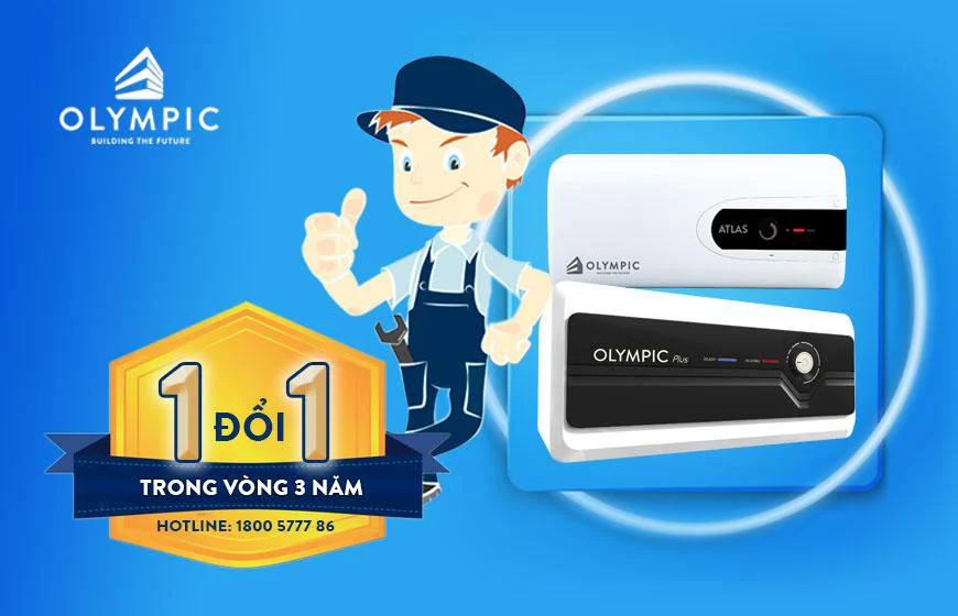 Mua bình nóng lạnh chính hãng của Olympic với chính sách bảo hành dài hạn