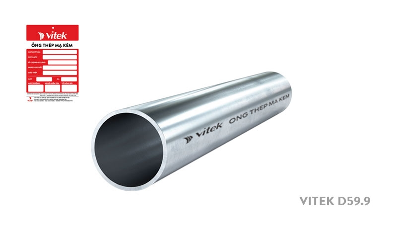 Ống thép tròn mạ kẽm phi 59 Vitek được sản xuất trên dây chuyền hiện đại