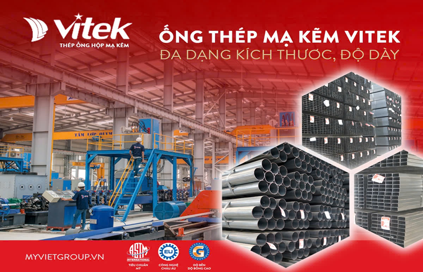 Truy cập store.myvietgroup.vn để biết chi tiết giá từng kích thước và độ dày của thép ống mạ kẽm Vitek