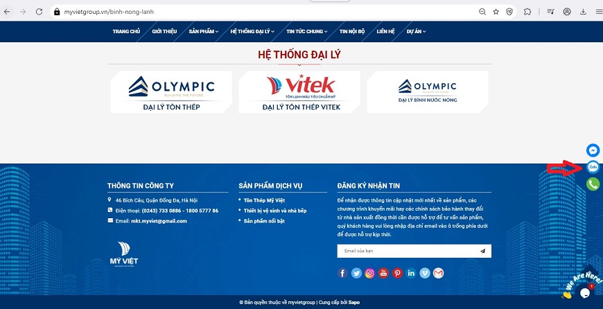 Nếu cần hỗ trợ, bạn có thể nhắn tin qua Zalo bằng cách chọn biểu tượng góc dưới bên phải trang web myvietgroup.vn để đặt câu hỏi về sản phẩm, nhận tư vấn mua hàng và đội ngũ chăm sóc khách hàng sẽ phản hồi bạn trong thời gian nhanh nhất