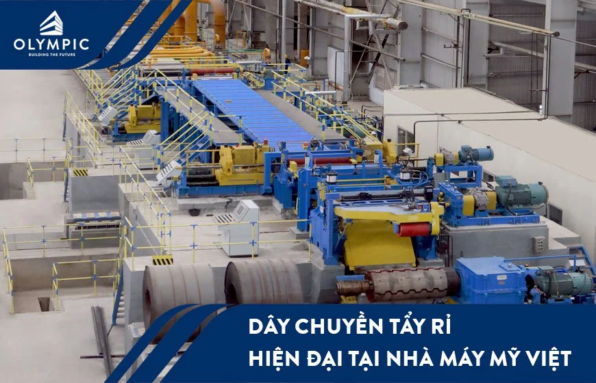 Dây chuyền tẩy rỉ của Mỹ Việt Group được ứng dụng để sản xuất thép tấm, thép ống, thép hộp