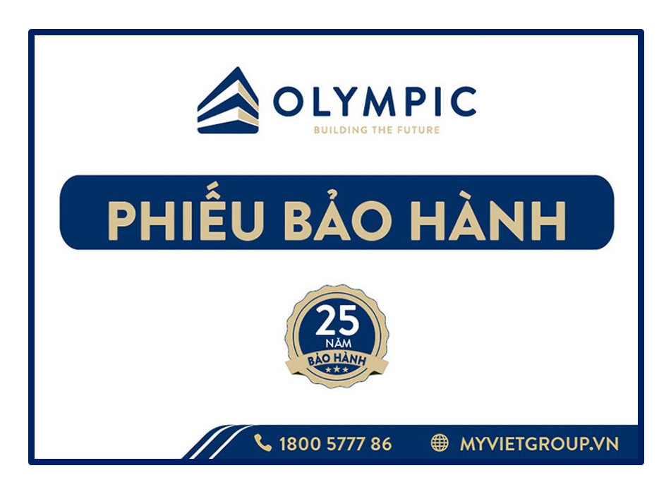 Tấc cả các sản phẩm tôn Olympic đều được bảo hành lên đến 25 năm