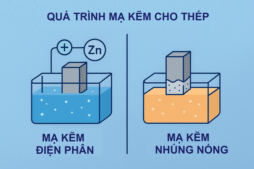 Việc lựa chọn phương pháp mạ phụ thuộc vào mục đích sử dụng, điều kiện môi trường và yêu cầu kỹ thuật của công trình