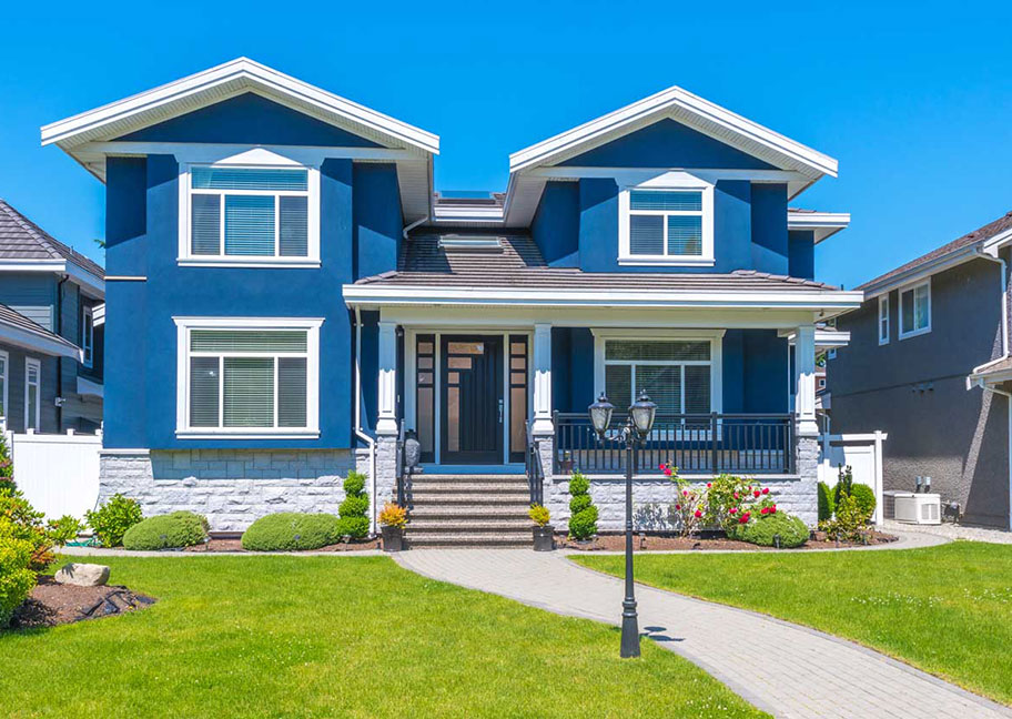 Sơn nhà màu xanh dương cho cung Bảo Bình