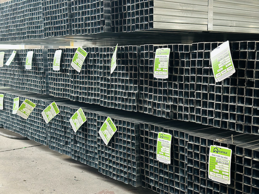 Ống thép hộp vuông mạ kẽm Ecotole