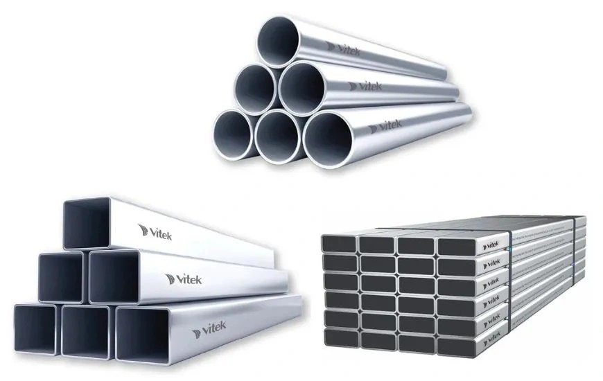 3 loại ống thép mạ kẽm Vitek bao gồm ống thép tròn, ống hộp vuông và ống hộp chữ nhật