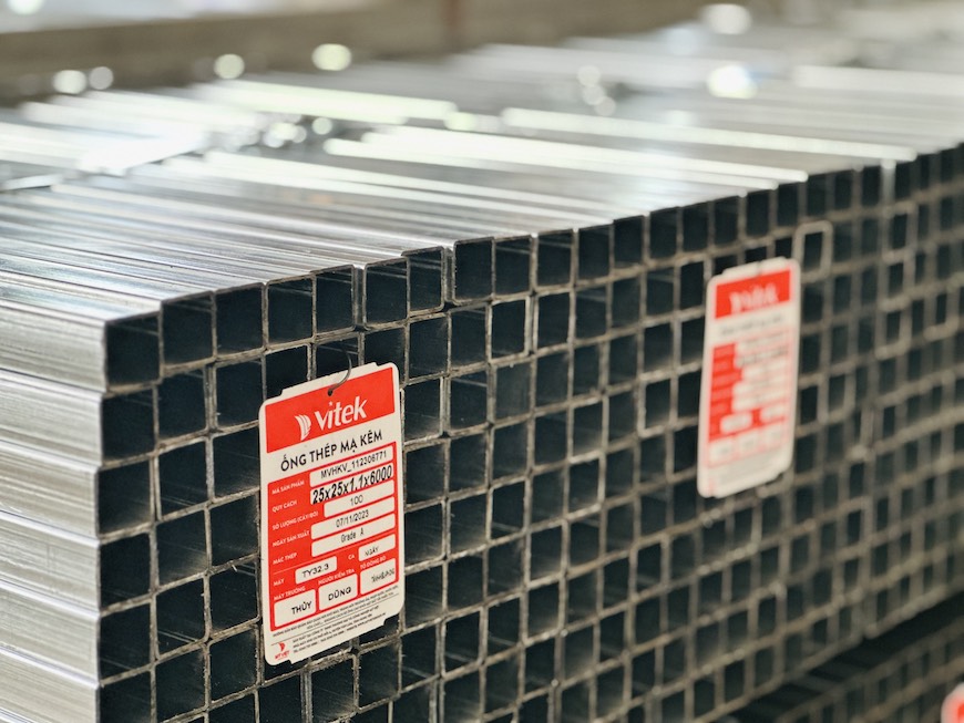 Tem đầu ống thép hộp vuông mạ kẽm