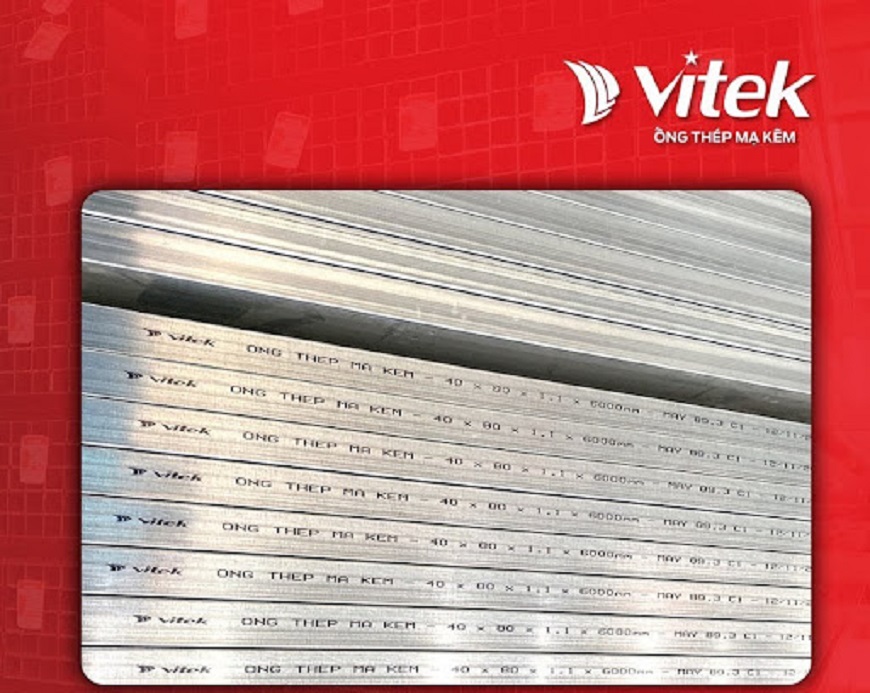 Thông số in điện tử trên bề mặt thép hộp mạ kẽm Vitek