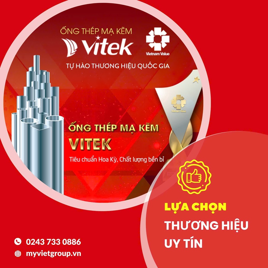 Thép ống tròn mạ kẽm Vitek được xem là cái tên nổi bật nhờ chất lượng, giá thành phải chăng cùng kinh nghiệm sản xuất lâu năm