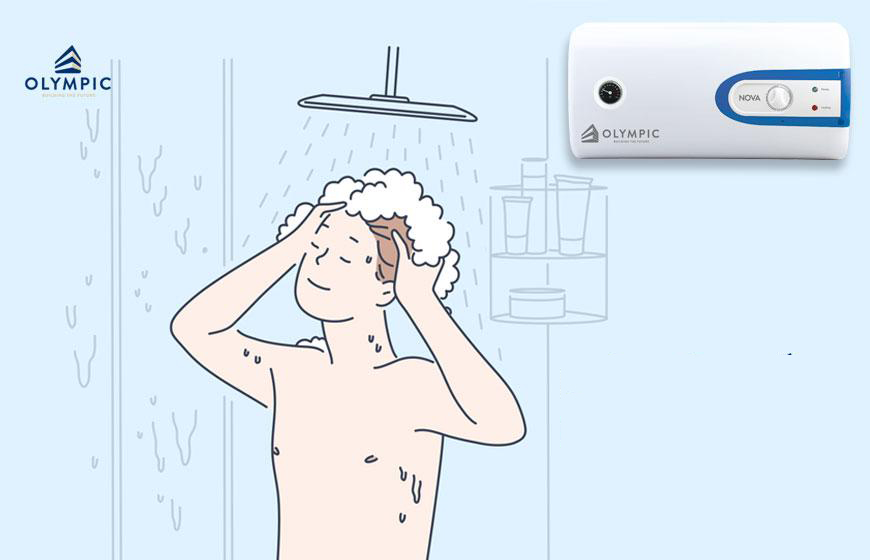 Bình nóng lạnh Olympic cho phép người dùng điều chỉnh nhiệt độ nước dễ dàng