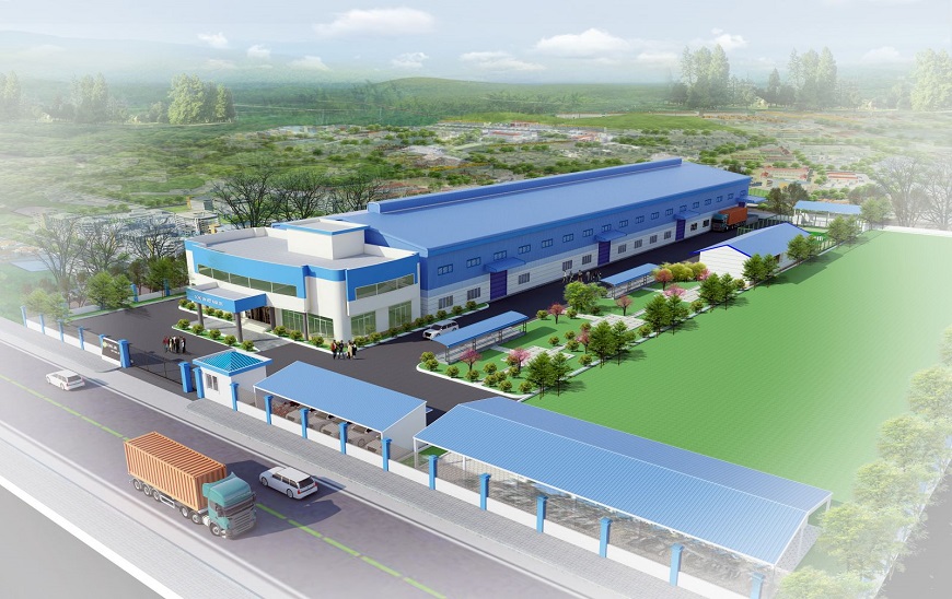 Tôn Vitek màu xanh dương được dùng làm nhà xưởng