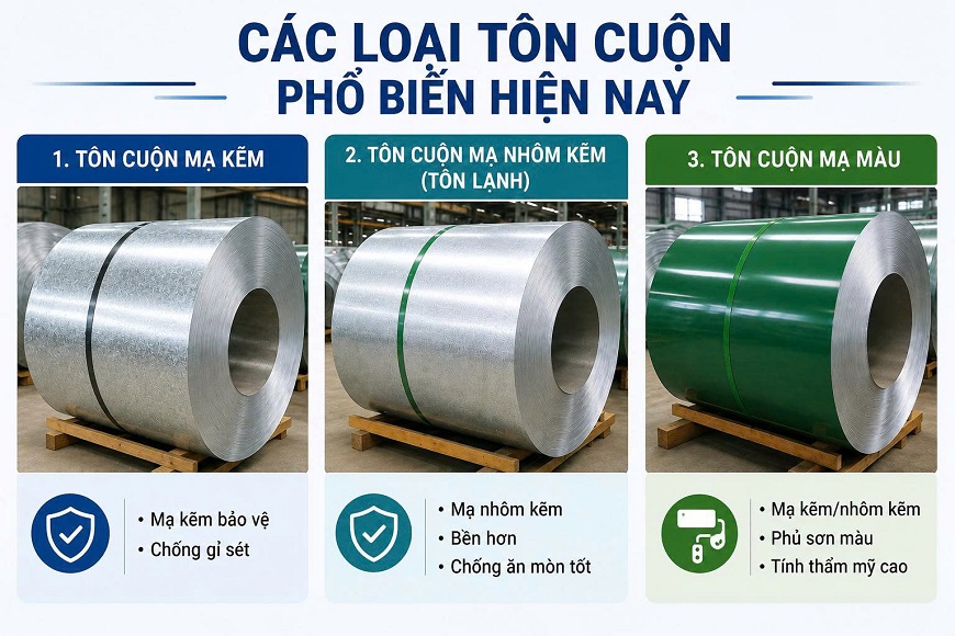 Mỗi loại tôn cuộn đều có ưu điểm riêng, vì vậy việc lựa chọn cần dựa vào điều kiện môi trường, ngân sách và mục đích sử dụng để đạt hiệu quả tối ưu cho công trình