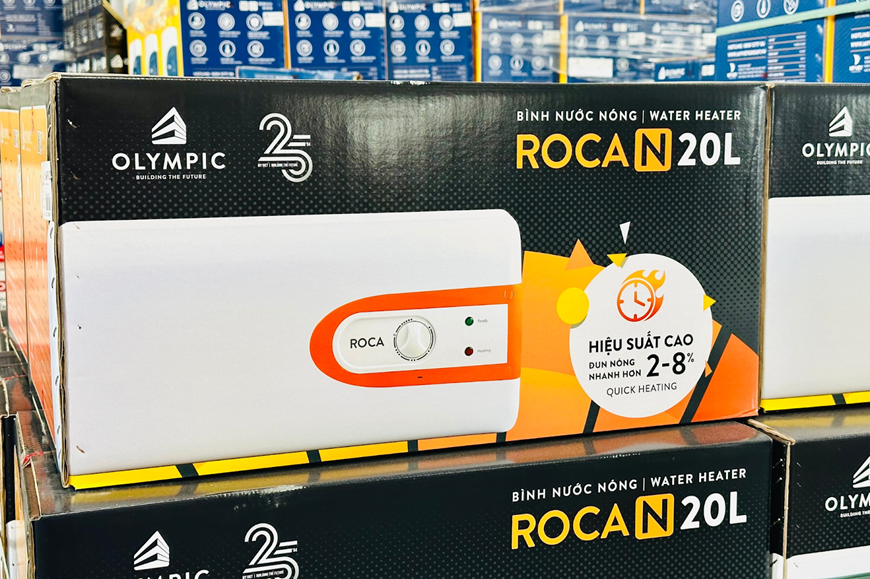 Màu sắc trẻ trung năng động cùng độ bền bỉ vượt trội giúp bình Olympic Roca 20 lít trở thành dòng bình có lượng bán tốt nhất tháng 10