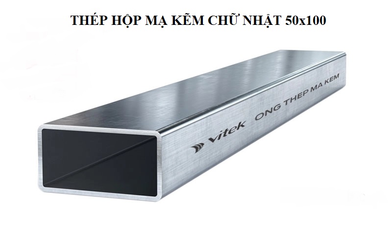 Đây là loại thép hộp có tiết diện 50mm theo chiều dài và 100mm theo chiều rộng, được phủ thêm một lớp mạ chống ăn mòn