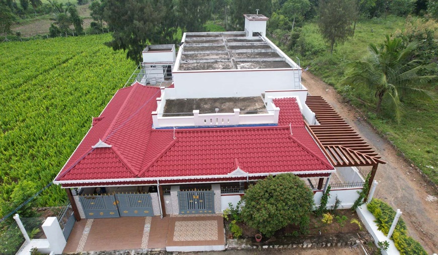 Mẫu nhà tại nông thôn sử dụng tôn Vitek