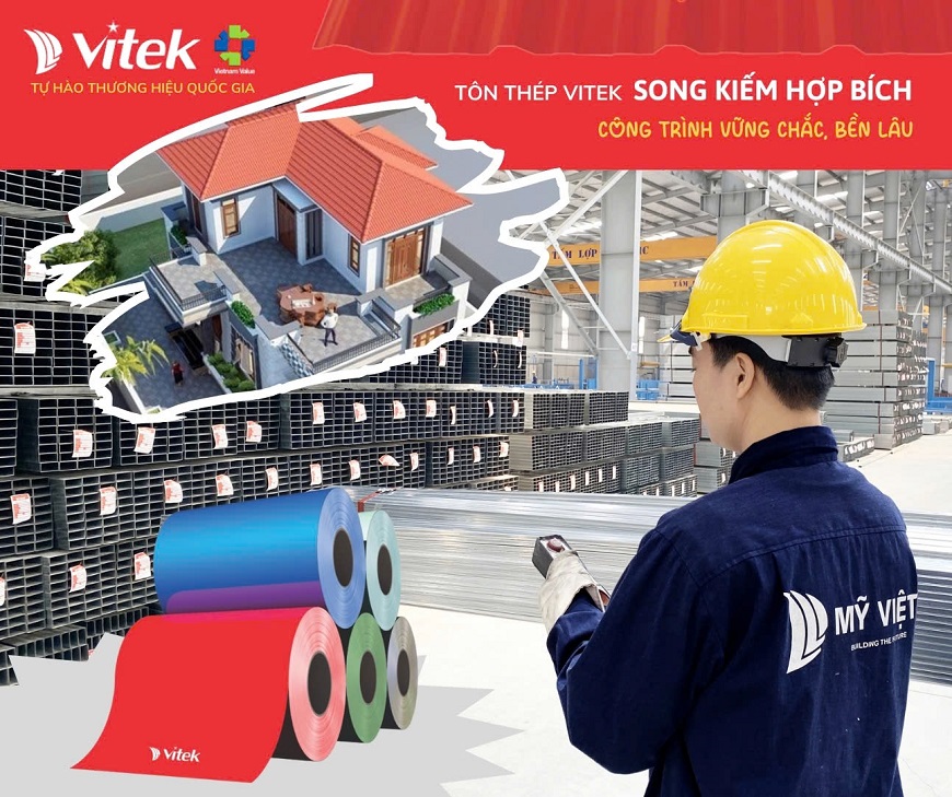 Tôn lợp Vitek là một trong những ứng dụng phổ biến nhất của thép cuộn mạ kẽm được ứng dụng rộng rãi trong các công trình dân dụng