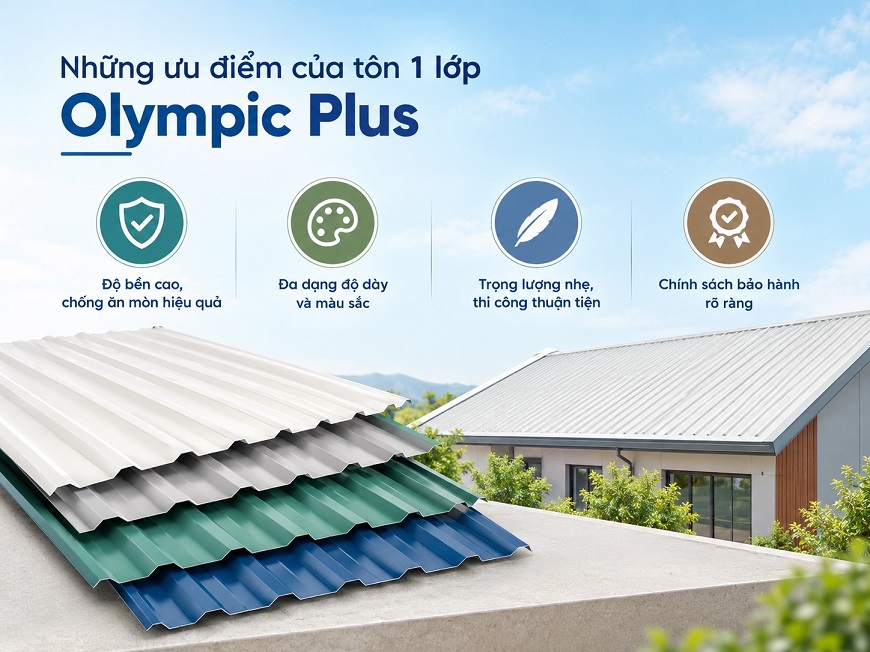 Tôn 1 lớp Olympic Plus sở hữu trong mình nhiều ưu điểm nổi bật